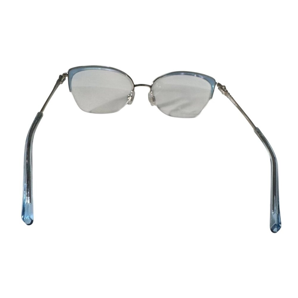 Swarovski SK5307 Eyeglass Frame Only 55-17-140 Blue Metal Semi-Rimless Gemstones - Picture 9 of 14